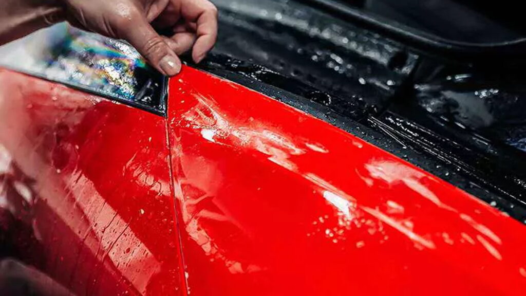 Gloss Finish Wraps​ on a red car