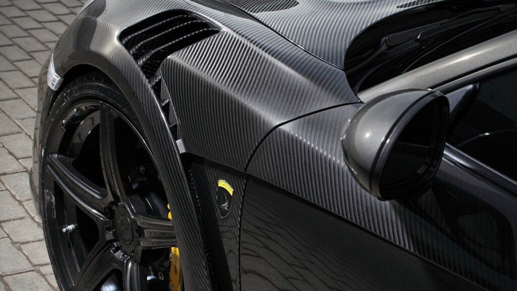 beautiful black car with Exterior Customizations