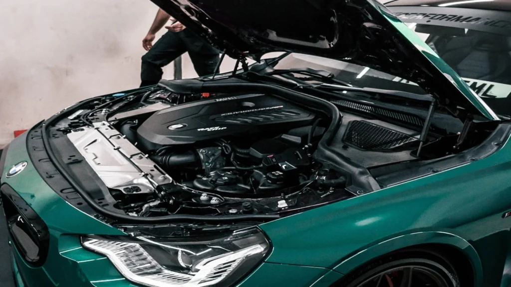engine of a BMW Luxury car