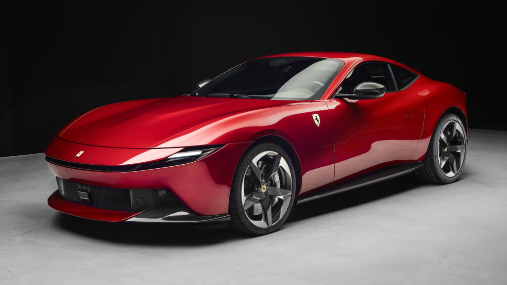 Luxury car in red colour after detailing