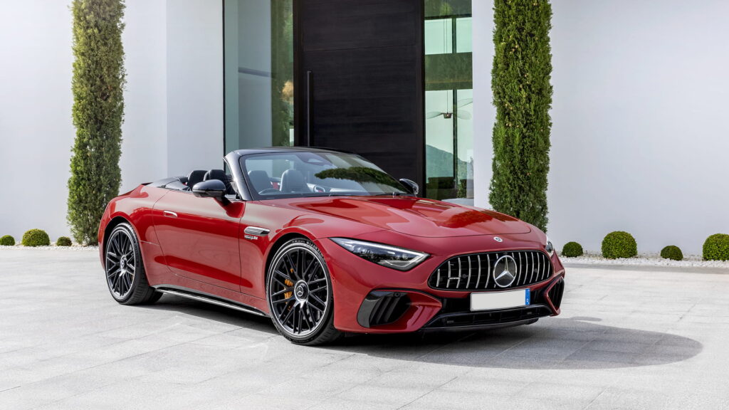 Mercedes in red colour