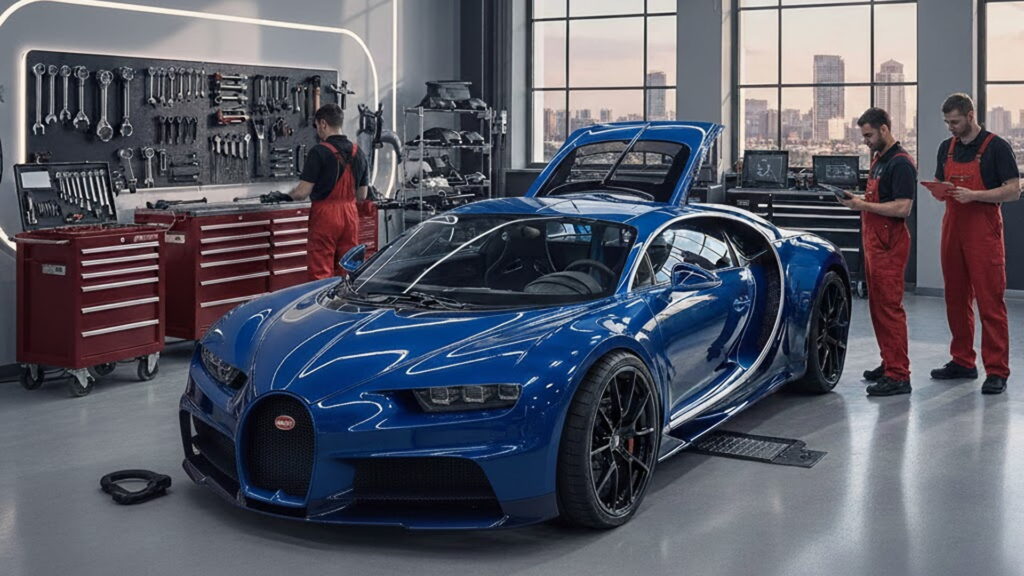 exotic blue super car